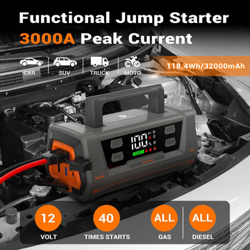 UT3000 12V Lithium Ion Jump Starter Pack 3000A