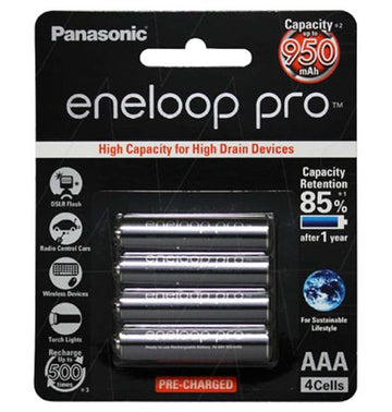 Panasonic Eneloop Pro AAA Rechargeable Battery 4 Pack