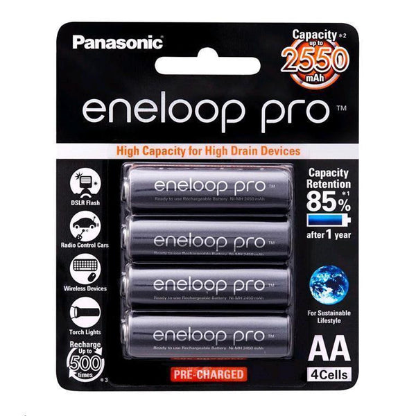 Panasonic Eneloop Pro AA Rechargeable Battery 4 Pack 