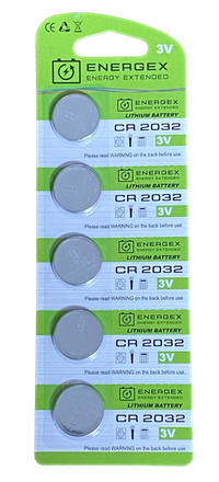 Energex CR-2032 Lithium Battery (5 per pack )