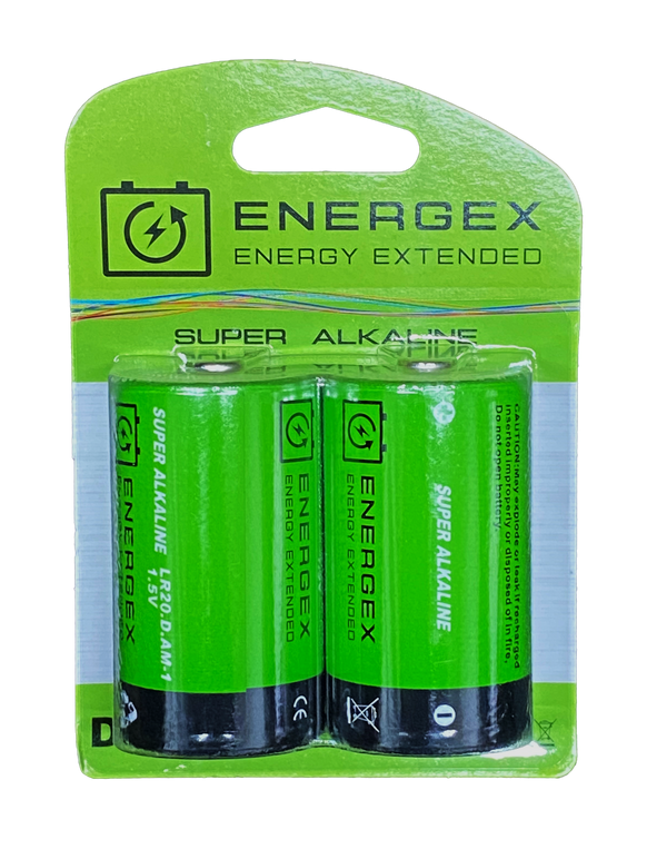 Energex Alkaline battery D size 2 Pack LR20T/2B