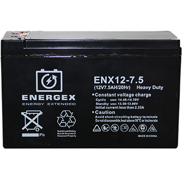 Energex 12v 7.5Ah F2 Battery.