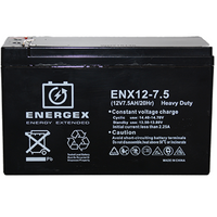 Energex 12v 7.5Ah F1 Alarm battery.
