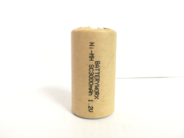 Sub C Battery Cell, 3000 mAh, Ni-Mh