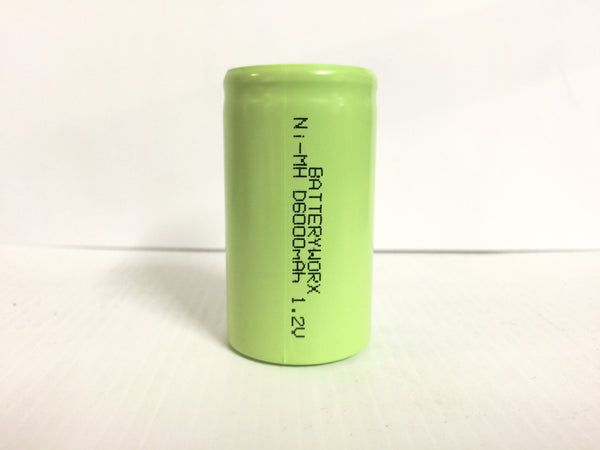 D size Battery Cell, 6000 mAh, Ni-Mh