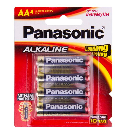 Panasonic Alkaline AA Batteries 4 Pack