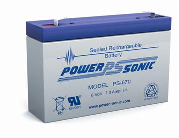 PowerSonic 6v 7.0Ah F1 SLA battery