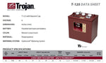Trojan T-125 Deep Cycle Flooded 6v 240Ah
