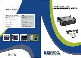 KEMAX 12V 26A/h Stackable AGM Deep Cycle Power Cell